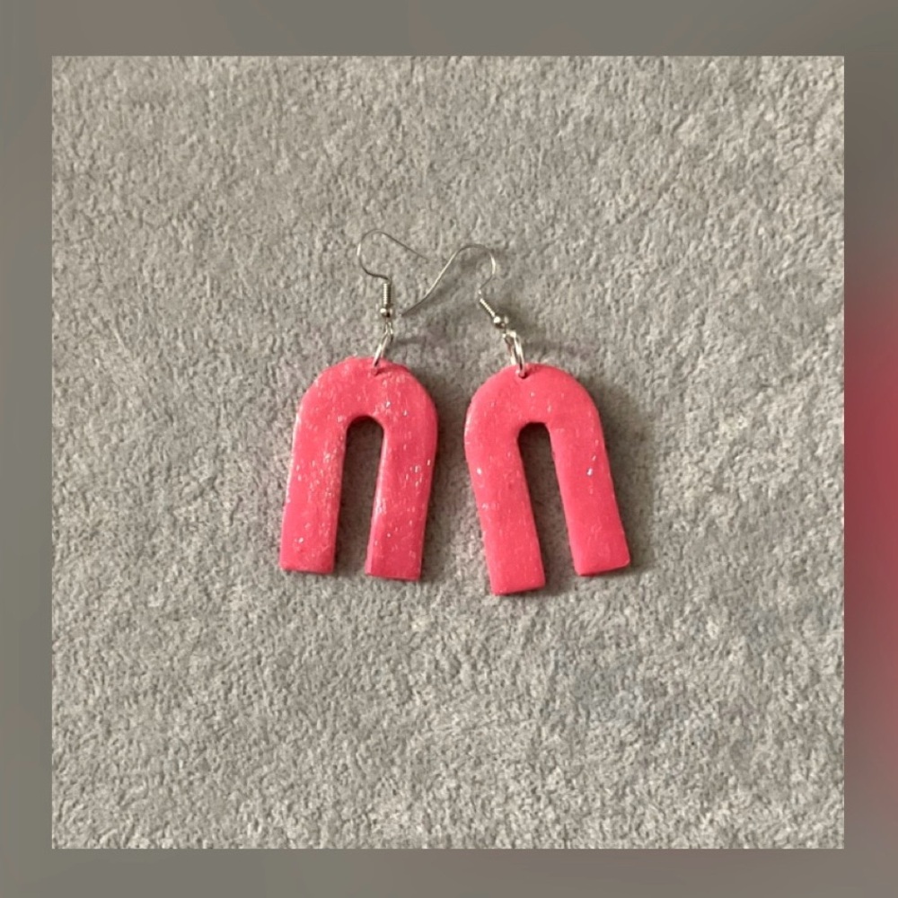 Pink Arch Earrings
